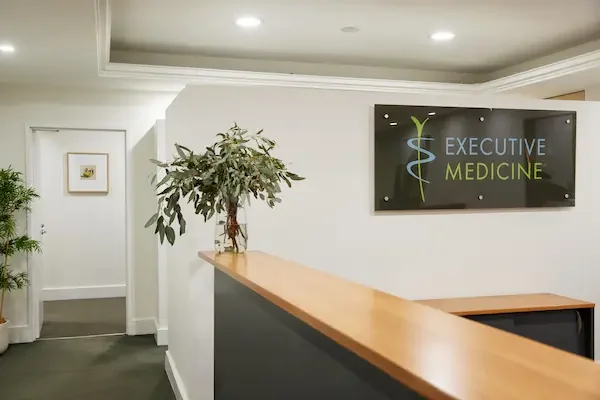Executive Medicine reception at the Sydney CBD clinic
